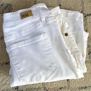 PAIGE White Denim Shorts, Sz 27